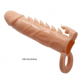 Телесная удлиняющая насадка Penis Sleeve Emmitt - 17 см. - Baile - в Ангарске купить с доставкой