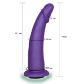 Фиолетовая гладкая изогнутая насадка-плаг - 17 см. - LOVETOY (А-Полимер) - купить с доставкой в Ангарске