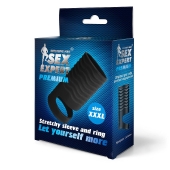 Черная открытая насадка на пенис с кольцом для мошонки XXXL-size - 9,9 см. - Sex Expert - в Ангарске купить с доставкой
