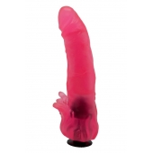 Розовая насадка для страпона с клиторальными лепестками - 18,5 см. - LOVETOY (А-Полимер) - купить с доставкой в Ангарске
