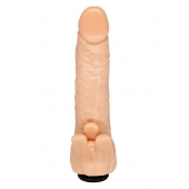 Телесная гелевая насадка-фаллос с клиторальными лепестками - 18,5 см. - LOVETOY (А-Полимер) - купить с доставкой в Ангарске