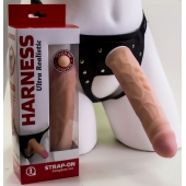 Насадка-фаллос в комплекте с трусиками Harness - 21,6 см. - LOVETOY (А-Полимер) - купить с доставкой в Ангарске