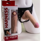 Страпон Harness из двух предметов: трусики с плугом и насадка-фаллос - 17 см. - LOVETOY (А-Полимер) - купить с доставкой в Ангарске