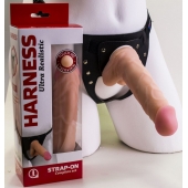 Страпон Harness из двух предметов: регулируемые трусики и насадка-фаллос - 17,5 см. - LOVETOY (А-Полимер) - купить с доставкой в Ангарске