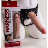 Реалистичный страпон Harness из трусиков и насадки-фаллоса - 18,5 см. - LOVETOY (А-Полимер) - купить с доставкой в Ангарске
