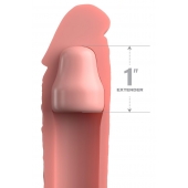 Телесная насадка-удлинитель 1 Inch Silicone X-tension - 17,8 см. - Pipedream - в Ангарске купить с доставкой