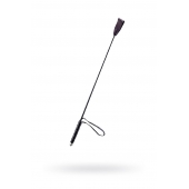 Чёрный стек с кожаной ручкой - 58 см. - Sitabella - купить с доставкой в Ангарске