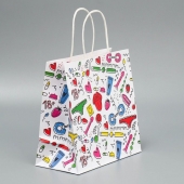 Подарочный крафтовый пакет«18» - 22×22×11 см. - Сима-Ленд - купить с доставкой в Ангарске