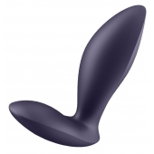 Фиолетовый анальный вибростимулятор Power Plug - Satisfyer - в Ангарске купить с доставкой