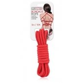 Красная хлопковая веревка для связывания - 3 м. - Lux Fetish - купить с доставкой в Ангарске
