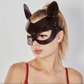 Коричневая кожаная маска  Кошечка - Sitabella - купить с доставкой в Ангарске