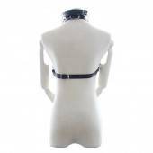 Черная портупея на грудь с кляпом и зажимами для сосков - Notabu - купить с доставкой в Ангарске