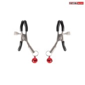 Серебристые зажимы на соски с шариками - Notabu - купить с доставкой в Ангарске