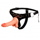 Реалистичный страпон на трусиках с заклепками - 15,7 см. - Baile - купить с доставкой в Ангарске