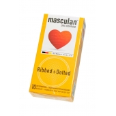 Презервативы с колечками и пупырышками Masculan Ribbed+Dotted - 10 шт. - Masculan - купить с доставкой в Ангарске