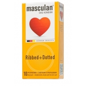 Презервативы с колечками и пупырышками Masculan Ribbed+Dotted - 10 шт. - Masculan - купить с доставкой в Ангарске