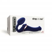 Синий безремневой страпон Multi Orgasm Size S с клиторальной стимуляцией - Strap-on-me - купить с доставкой в Ангарске