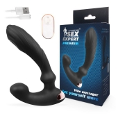 Черный вибромассажер простаты Sex Expert - 14,5 см. - Sex Expert - в Ангарске купить с доставкой