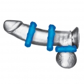 Комплект из трех голубых эрекционных колец 3-Pack Ribbed Rider Cock Ring Set - BlueLine - в Ангарске купить с доставкой