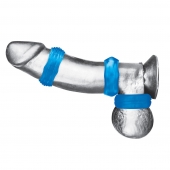 Комплект из трех голубых колец для эрекции 3-Pack Nuts   Bolts Stretch Cock Ring Set - BlueLine - в Ангарске купить с доставкой