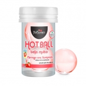 Лубрикант на масляной основе Hot Ball Beija Muito с ароматом клубники и шампанского (2 шарика по 3 гр.) - HotFlowers - купить с доставкой в Ангарске