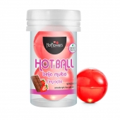 Лубрикант на масляной основе Hot Ball Beija Muito с ароматом шоколада и клубники (2 шарика по 3 гр.) - HotFlowers - купить с доставкой в Ангарске