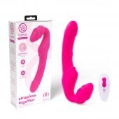 Розовый безремневой страпон на радиоуправлении Strapless Together - 22 см. - Together Toy - купить с доставкой в Ангарске