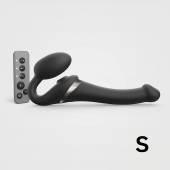 Черный безремневой страпон Multi Orgasm Size S с клиторальной стимуляцией - Strap-on-me - купить с доставкой в Ангарске