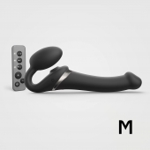 Черный безремневой страпон Multi Orgasm Size M с клиторальной стимуляцией - Strap-on-me - купить с доставкой в Ангарске