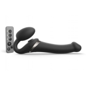 Черный безремневой страпон Multi Orgasm Size M с клиторальной стимуляцией - Strap-on-me - купить с доставкой в Ангарске