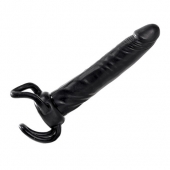 Чёрная насадка-фаллос для двойного проникновения INFLATABLE DILDO SLIM DONG  - 13,5 см. - Toyz4lovers - в Ангарске купить с доставкой
