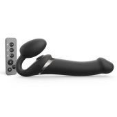 Черный безремневой страпон Multi Orgasm Size L с клиторальной стимуляцией - Strap-on-me - купить с доставкой в Ангарске