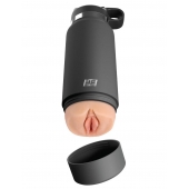 Серый мастурбатор в виде бутылки F*ck Flask - Pipedream - в Ангарске купить с доставкой