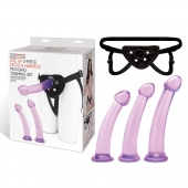 Тренировочный набор с тремя насадками Pegging Training Set - Lux Fetish - купить с доставкой в Ангарске