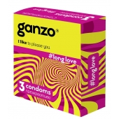 Презервативы с анестетиком для продления удовольствия Ganzo Long Love - 3 шт. - Ganzo - купить с доставкой в Ангарске