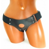 Трусики для страпона коричневого цвета - БДСМ Арсенал - купить с доставкой в Ангарске