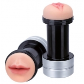 Двусторонний мастурбатор REALSTUFF 2 IN 1 HUMMER MOUTH   VAGINA - ротик и вагина - Dream Toys - в Ангарске купить с доставкой