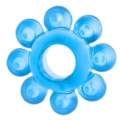 Голубая гелевая насадка-цветок - Toyfa Basic - в Ангарске купить с доставкой