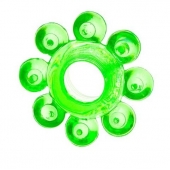 Зеленое эрекционное кольцо-цветок - Toyfa Basic - в Ангарске купить с доставкой