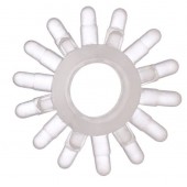 Прозрачное гелевое эрекционное кольцо с шипиками - Toyfa Basic - в Ангарске купить с доставкой