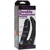Черная насадка-фаллоимитатор для двойной стимуляции Double Penetrator - 16 см. - Doc Johnson - купить с доставкой в Ангарске