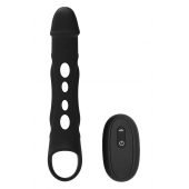 Черная насадка-удлинитель Vibrating Extender With Remote с вибрацией - Dream Toys - в Ангарске купить с доставкой