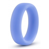 Голубое люминесцентное кольцо Silicone Glo Cock Ring - Blush Novelties - в Ангарске купить с доставкой