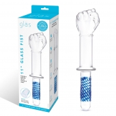 Стеклянный стимулятор в форме сжатой в кулак руки 11’’ Glass Fist Double Ended With Handle Grip - 28 см. - Glas