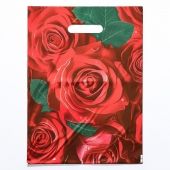 Пакет с цветочным принтом и вырубной ручкой (30х40 см) - Сима-Ленд - купить с доставкой в Ангарске