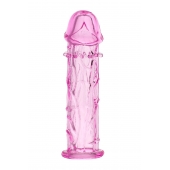 Розовая насадка фаллической формы - 12,5 см. - A-toys - в Ангарске купить с доставкой