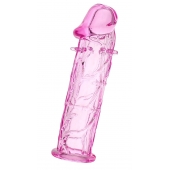 Розовая насадка фаллической формы - 12,5 см. - A-toys - в Ангарске купить с доставкой