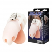 Белая клетка для пениса Silicone Small 2 in Cock Cage With Ball Divider - BlueLine - купить с доставкой в Ангарске