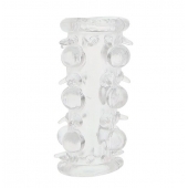 Прозрачная насадка на пенис с шипами и бугорками JELLY JOY LUST CLUSTER CLEAR - Dream Toys - в Ангарске купить с доставкой
