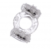 Прозрачное виброкольцо с двумя вибропульками - Toyfa Basic - в Ангарске купить с доставкой